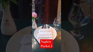 silverpocketsilver spoonknifefork napkinart napkinfolding waiter hotel luxurytravel [upl. by Ahsimal]