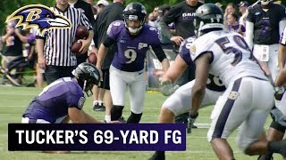 Justin Tucker Bombs 69Yard Field Goal  Top Play  Baltimore Ravens [upl. by Gefell]