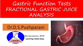 Fractional Gastric Juice Analysis Gastric Juice Clinical Biochemistry Biochemistry DSP [upl. by Malcah]