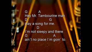 Mr Tambourine Man Bob Dylan style The Birds cover chords acoustic guitar lyrics [upl. by Ariad]