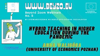 Beyond Zoom Webinars  Anna Waligora hybrid teaching in higher education during the pandemic [upl. by Zack]