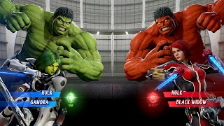 Hulk amp Gamora vs Black Widow amp Red Hulk Very Hard  Marvel vs Capcom  4K UHD Gameplay [upl. by Naji809]