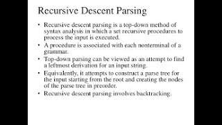 Recursive descent parser using C [upl. by Wyck]