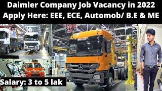 Daimler job vacancy 2022  Singaravelan S  SV [upl. by Patten]