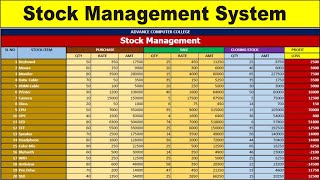 Stock Management System in Excel  Excel me Stock Inventory Bill Voucher Kaise Banaye [upl. by Amej]