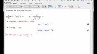 Maple  Integration with substitutions [upl. by Anoli]