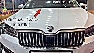 Skoda superb black window film  India car decor  Shrirampur 📍 [upl. by Hanford]