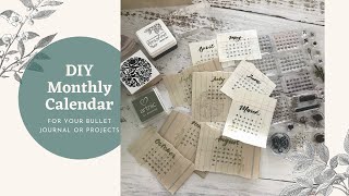 DIY Monthly Calendar for your Bullet Journal or Projects  Clear Stamp Set [upl. by Annaer342]