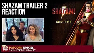 Shazam Official Trailer 2  Nadia Sawalha amp The Popcorn Junkies Family Movie Trailer Reaction [upl. by Clabo]