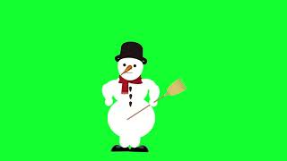 Snowman Moving Animation Greenscreen  No Copyright Videos [upl. by Irihs615]