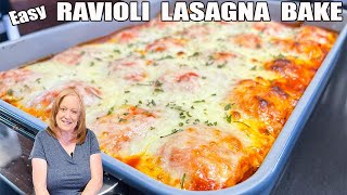 RAVIOLI LASAGNA BAKE ITALIAN FLAVORS GROUND BEEF RECIPE [upl. by Nageet420]