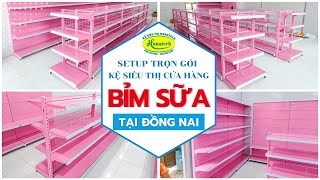 SETUP TRỌN GÓI GIÁ KỆ CỬA HÀNG BỈM SỮA MÀU HỒNG TẠI ĐỒNG NAI  HOTLINE LẮP KỆ 036 912 4565 [upl. by Mcintosh]