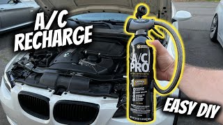 HOW TO RECHARGE YOUR CAR AC THE EASY WAY DIY [upl. by Bealle]