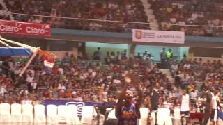 Harlem globetrotters Guayaquil Ecuador breaking basketball backboard HD [upl. by Atinej240]