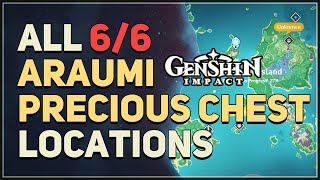 All 6 Araumi Precious Chest Locations Genshin Impact [upl. by Lleddaw]