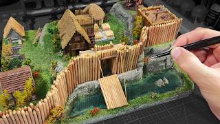 I Made Viking Wooden Village Diorama [upl. by Pierrette]