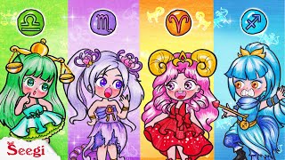 Zodiac Song Four Color Cosplay Challenge  Seegi Nursery Rhymes and Kids Song [upl. by Karlis]