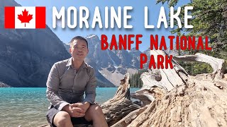 MORAINE LAKE in Banff CANADA  Is it WORTH VISITING BUS RESERVATIONS and CANOES [upl. by Salamanca256]