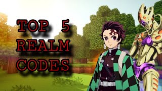 NEW TOP 5 BEST REALM CODES FOR MINECRAFT BEDROCK EDITION [upl. by Hebe]