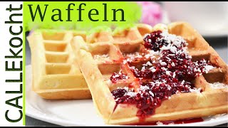 Waffeln Rezept  Ganz einfach selber machen mit Kirschen [upl. by Sihtnyc]