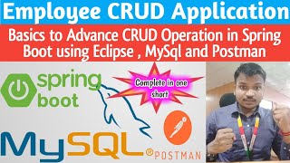 Employee crud operations in spring boot  Spring boot project  Spring boot data jpa  Sonu Soft [upl. by Tarah]