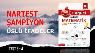 ÜSLÜ SAYILAR TEST 3  4  NARTEST ŞAMPİYON MATEMATİK SORU BANKASI [upl. by Countess751]