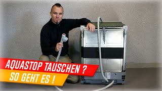 Elektrischer Aquastop von Spülmaschine tauschen Geschirrspüler zieht kein Wasser mehr [upl. by Lewie]