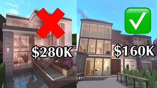 Cheap Frenchrxses “Blush Modern Mansion” in BLOXBURG ROBLOX [upl. by Eda]