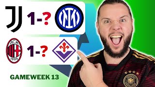 Serie A Gameweek 13 Predictions amp Betting Tips  Juventus vs Inter Milan [upl. by Nnaesor15]