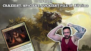 CRAZIEST SPICIEST LUCKIEST PILE of All Time  5 Color Mill Landfall  Bo3 Explorer  MTG Arena [upl. by Annawahs897]