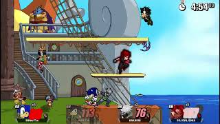 SSF2 Beta FMC Sonic TH Old Vs Jack TH Vs Kakashi Vs Evil Goku [upl. by Sandberg]