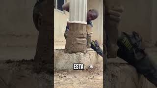 Artesano experto restaura el pilar😮 shortsvideo [upl. by Harihs]