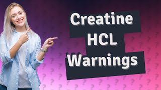 Who should not take creatine hcl [upl. by Airdnekal]