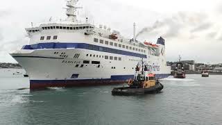 Trial docking of Brittany Ferries Barfleur at St Helier [upl. by Eidoj668]