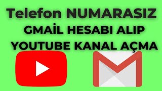 CEP TELEFON NUMARASIZ Youtube kanal açma  gmail hesabı açma  e posta hesabı açma YASAL [upl. by Leanahtan62]