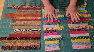 Making 2 complete quilts starting with leftover strip sets [upl. by Airdnekal]