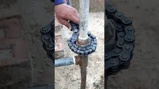 Best homemade pipe wrench from old bike chain and sprocket tools diy shorts [upl. by Auoy]