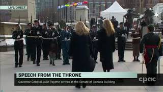 Vice Regal Salute Canada  Opening of Parliament 2019 [upl. by Anaytat]