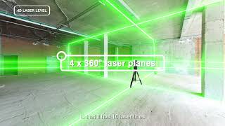 What is a 4D 16 line laser level Huepar Professional Laser Level Manufacturer [upl. by Nehttam981]