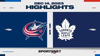 NHL Highlights  Blue Jackets vs Maple Leafs  December 14 2023 [upl. by Lud735]