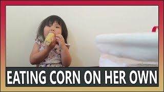 07212018 Eating corn on her own  Vlog 1674 [upl. by Yenffit]