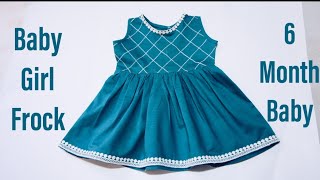 6 Month Baby Girl frock cutting and stitchingbeautiful baby frock [upl. by Chane]