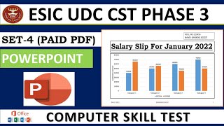 ESIC UDC PHASE 3 Computer skill test  PowerPoint set 4 [upl. by Vassaux]