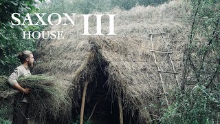 Building an AngloSaxon Pit House with Hand Tools  Part III  Medieval Primitive Bushcraft Shelter [upl. by Burrows]