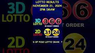 Lotto Result November 21 2024 2pm Draw shorts [upl. by Sukey]