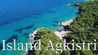 Island Agkistri Greece  by drone 4K greekislands [upl. by Neibaf657]