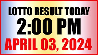 Lotto Result Today 2pm April 3 2024 Swertres Ez2 Pcso [upl. by Winola]