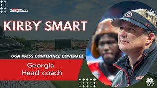 Kirby Smart gets testy with reporter over Trevor Etienne status  Georgia football [upl. by Ytte659]