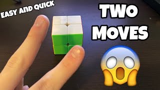 HOW TO SOLVE A 2x2 RUBIKS CUBE WITH 2 MOVES IN UNDER 1 MINUTE NOT CLICKBAIT QUICK AND EASY [upl. by Lud]