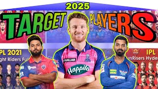 IPL 2025  ALL Teams Target Players For The Mega Auction  Jos Buttler KL Rahul Rishabh Pants [upl. by Magen711]